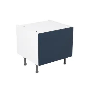 Click Here To Enlarge This Photo Of Kitchen Kit Flatpack Slab Ultra Matt Indigo Blue 600 Belfast Sink Base Cabinet - FKKF1370