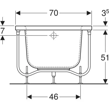 Click Here To Enlarge This Photo Of Twyford Aspect 170 cm 195 Litre 2 Tap Holes Rectangular Bathtub with Feet - AP8502WH