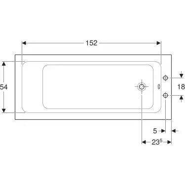 Click Here To Enlarge This Photo Of Twyford Aspect 170 cm 195 Litre 2 Tap Holes Rectangular Bathtub with Feet - AP8502WH