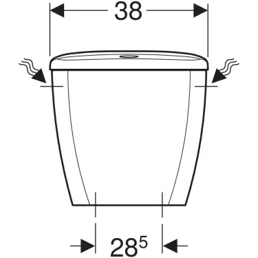 Click Here To Enlarge This Photo Of Twyford Option Exposed Cistern Close Coupled 6 / 4 Litre for Floor Standing WC - OT2396WH