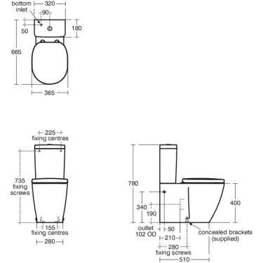 Click Here To Enlarge This Photo Of Ideal Standard Concept Close Coupled Cistern 6/4 L Dual Flush Push Button - E785901