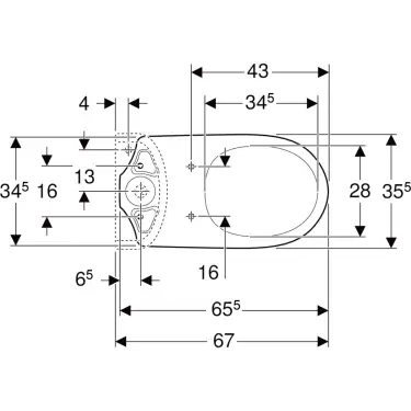Click Here To Enlarge This Photo Of Geberit Selnova Floor Standing Horizontal Outlet WC for Close Coupled Cistern - 501.041.00.6