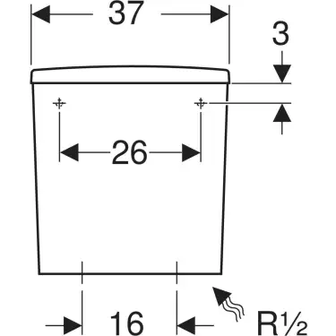 Click Here To Enlarge This Photo Of Geberit Selnova Square Exposed Close Couple Cistern Dual Flush Bottom Supply