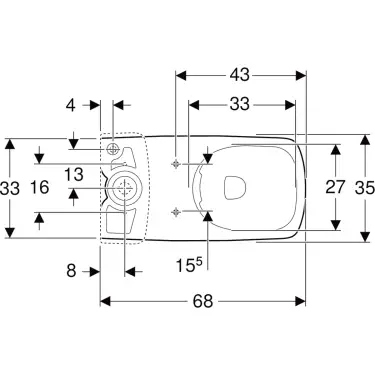 Click Here To Enlarge This Photo Of Geberit Selnova Square Floor Standing Horizontal Outlet WC Rimless - 501.563.01.7