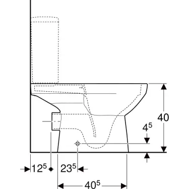 Click Here To Enlarge This Photo Of Geberit Selnova Square Floor Standing Horizontal Outlet WC Rimless - 501.563.01.7