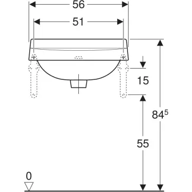 Click Here To Enlarge This Photo Of Twyford Classic Low Level Washbasin 2 Tap Holes with Visible Overflow White