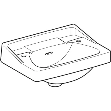 Click Here To Enlarge This Photo Of Twyford Classic Low Level Washbasin 2 Tap Holes with Visible Overflow White