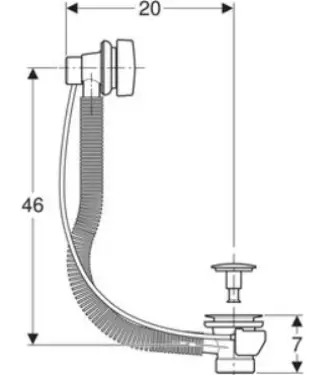 Click Here To Enlarge This Photo Of Twyford Pop-Up Bath Waste and Overflow WF5369CP