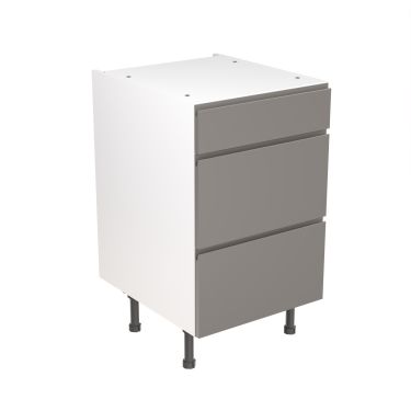 Click Here To Enlarge This Photo Of Kitchen Kit Flatpack J Pull Super Gloss Dust Grey 500 Base Unit 3 Drawer - FKKJ0341