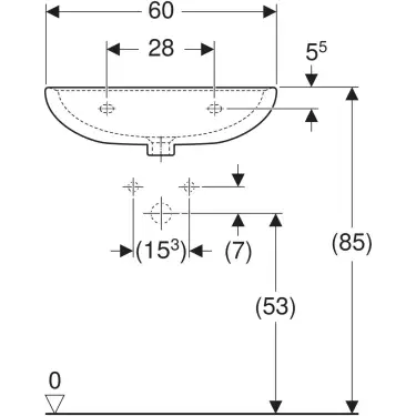 Click Here To Enlarge This Photo Of Twyford Alcona Washbasin 1 Tap Hole 60 cm - White