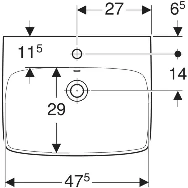Click Here To Enlarge This Photo Of Geberit Selnova Square Washbasin 1 Tap Hole, 55 cm, with Overflow - White