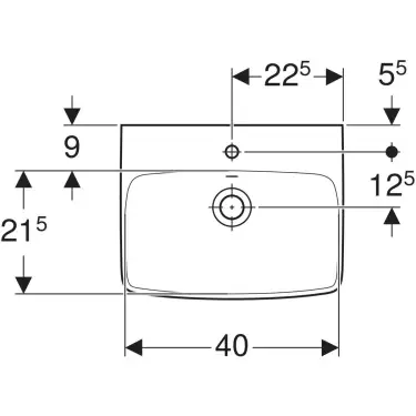 Click Here To Enlarge This Photo Of Geberit Selnova Square Handrinse Basin 45 cm White with Overflow