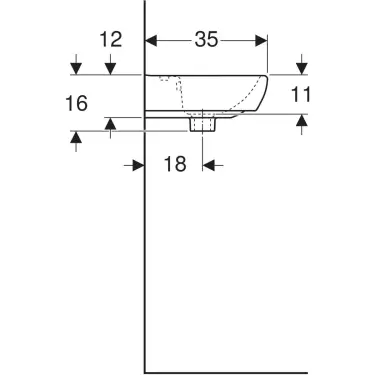 Click Here To Enlarge This Photo Of Geberit Selnova Square Handrinse Basin 45 cm White with Overflow