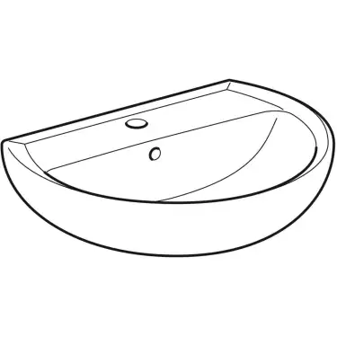 Click Here To Enlarge This Photo Of Twyford Alcona Washbasin 1 Tap Hole 55 cm x 42cm - White Ar4211Wh