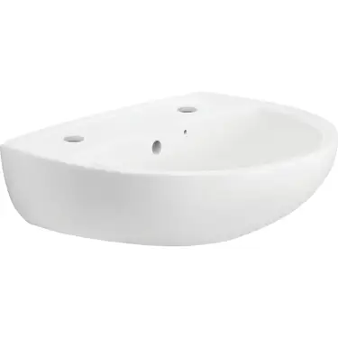 Click Here To Enlarge This Photo Of Twyford Option Washbasin 2 Tap Holes 55 cm with Chainstay Hole - White - OT4232WH