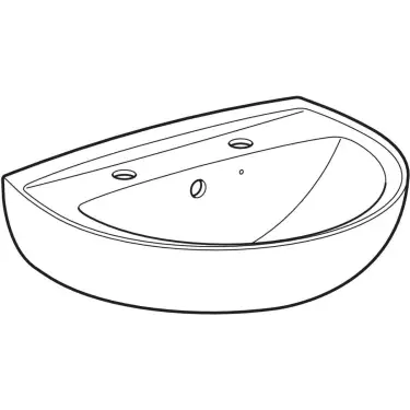 Click Here To Enlarge This Photo Of Twyford Option Washbasin 2 Tap Holes 55 cm with Chainstay Hole - White - OT4232WH