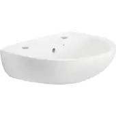 Twyford Option Washbasin 2 Tap Holes 55 cm with Chainstay Hole - White - OT4232WH
