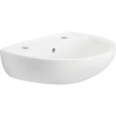 Click Here To Enlarge This Photo Of Twyford Option Washbasin 2 Tap Holes 55 cm without Chainstay Hole - White - OT4242WH