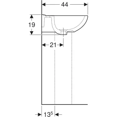 Click Here To Enlarge This Photo Of Twyford Option Washbasin 2 Tap Holes 55 cm without Chainstay Hole - White - OT4242WH