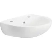 Twyford Option Washbasin 2 Tap Holes 55 cm without Chainstay Hole - White - OT4242WH