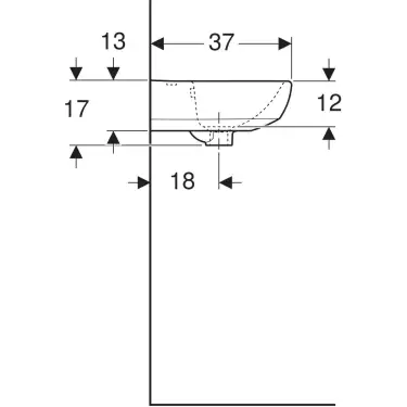 Click Here To Enlarge This Photo Of Geberit Selnova 45 cm 2 Tap Holes White Handrinse Basin with Visible Overflow