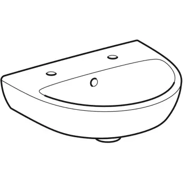 Click Here To Enlarge This Photo Of Geberit Selnova 45 cm 2 Tap Holes White Handrinse Basin with Visible Overflow