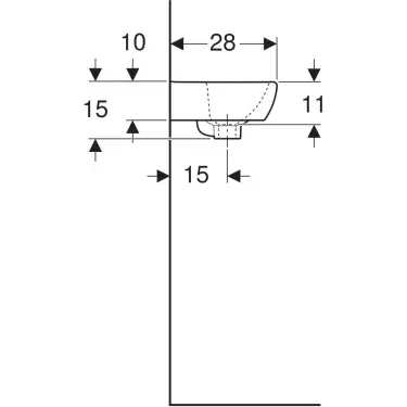 Click Here To Enlarge This Photo Of Geberit Selnova Square 36 cm White Handrinse Basin One Tap Hole with Overflow - 501.469.00.6
