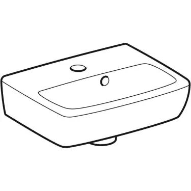 Click Here To Enlarge This Photo Of Geberit Selnova Square 36 cm White Handrinse Basin One Tap Hole with Overflow - 501.469.00.6