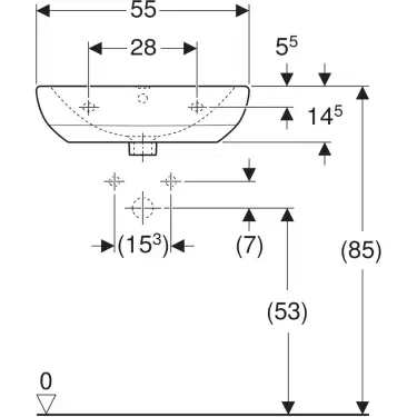 Click Here To Enlarge This Photo Of Geberit Selnova 55 cm 1 Centered Tap Hole White Washbasin with Overflow