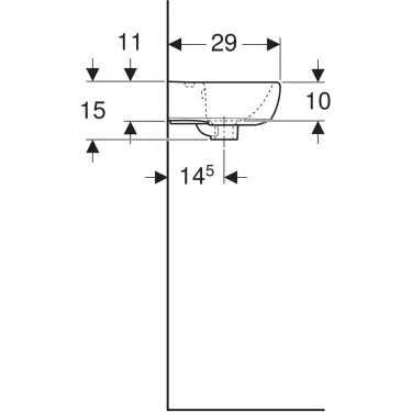 Click Here To Enlarge This Photo Of Geberit Selnova 36 cm 2 Tap Holes White Handrinse Basin with Overflow - 501.407.00.7