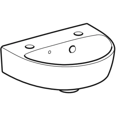 Click Here To Enlarge This Photo Of Geberit Selnova 36 cm 2 Tap Holes White Handrinse Basin with Overflow - 501.407.00.7