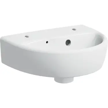 Click Here To Enlarge This Photo Of Geberit Selnova 36 cm 2 Tap Holes White Handrinse Basin with Overflow - 501.407.00.7