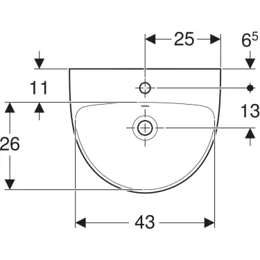 Click Here To Enlarge This Photo Of Geberit Selnova 50 cm White Handrinse Basin 1 Centered Tap Hole with Overflow