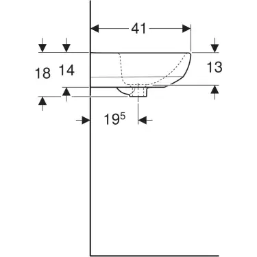 Click Here To Enlarge This Photo Of Geberit Selnova 50 cm White Handrinse Basin 1 Centered Tap Hole with Overflow