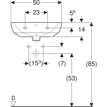 Click Here To Enlarge This Photo Of Geberit Selnova 50 cm White Handrinse Basin 1 Centered Tap Hole with Overflow