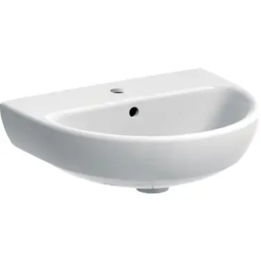 Click Here To Enlarge This Photo Of Geberit Selnova 50 cm White Handrinse Basin 1 Centered Tap Hole with Overflow