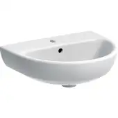 Geberit Selnova 50 cm White Handrinse Basin 1 Centered Tap Hole with Overflow