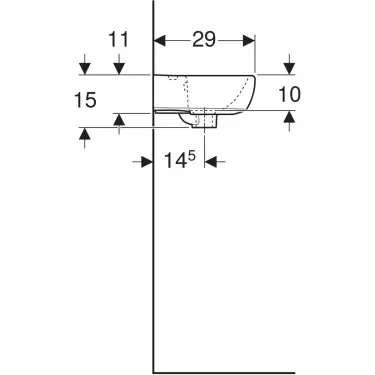 Click Here To Enlarge This Photo Of Geberit Selnova 36 cm Handrinse Basin with Asymmetrical Overflow in White - 501.406.00.6
