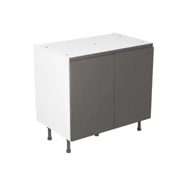 Click Here To Enlarge This Photo Of Kitchen Kit Flatpack J-Pull Matt Graphite 900 Base Kitchen Cabinet - FKKJ0971