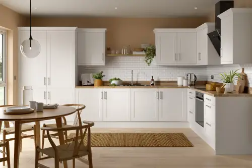 Click Here To Enlarge This Photo Of Kitchen Kit Flatpack Shaker Matt White 900 Breakfast Bar Back Panel - FKKH0546