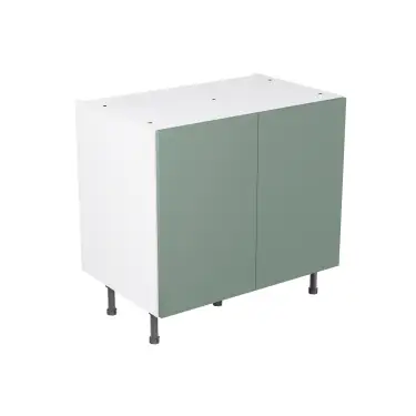 Click Here To Enlarge This Photo Of Kitchen Kit Flatpack Slab Matt Sage Green 900 Base Kitchen Cabinet - FKKF1171