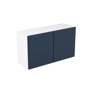 Click Here To Enlarge This Photo Of Kitchen Kit Flatpack Slab Matt Indigo Blue 800 Double Extractor Wall Kitchen Cabinet - FKKF1375