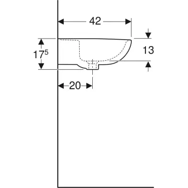 Click Here To Enlarge This Photo Of Twyford Alcona Washbasin 2 Tap Hole 55 cm  X 420mm - White Ar4212Wh