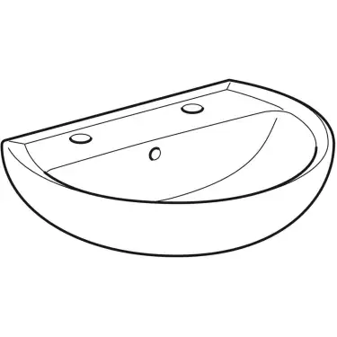 Click Here To Enlarge This Photo Of Twyford Alcona Washbasin 2 Tap Hole 55 cm  X 420mm - White Ar4212Wh