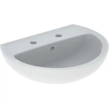 Click Here To Enlarge This Photo Of Twyford Alcona Washbasin 2 Tap Hole 55 cm  X 420mm - White Ar4212Wh