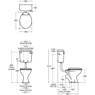 Click Here To Enlarge This Photo Of Armitage Shanks Sandringham 21 Low Level 6 Litre Cistern (E897201) - White