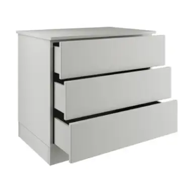 Click Here To Enlarge This Photo Of Classic / Shaker Light Grey 3-Drawer Double Chest - BEDGS1614C