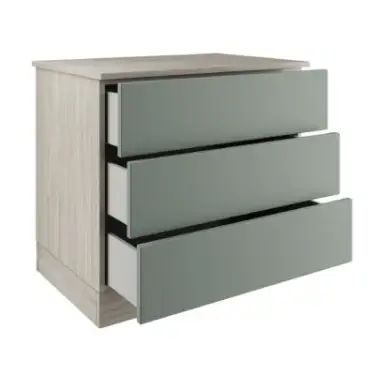 Click Here To Enlarge This Photo Of Classic / Shaker Sage Green 3-Drawer Double Chest - BEDUS1114C
