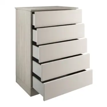 Click Here To Enlarge This Photo Of Classic / Shaker Taupe Grey  5-Drawer Tallboy Chest - BEDUS2113C
