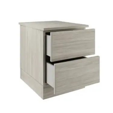 Click Here To Enlarge This Photo Of Classic / Shaker Urban Oak 2-Drawer Bedside Chest - BEDUS2216C